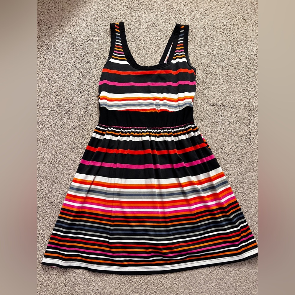 Multi color horizontal strip dress
